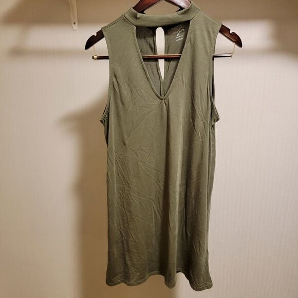 Alya Consuela Cowl Neck Chocker Olive Dress medium - Picture 5 of 8